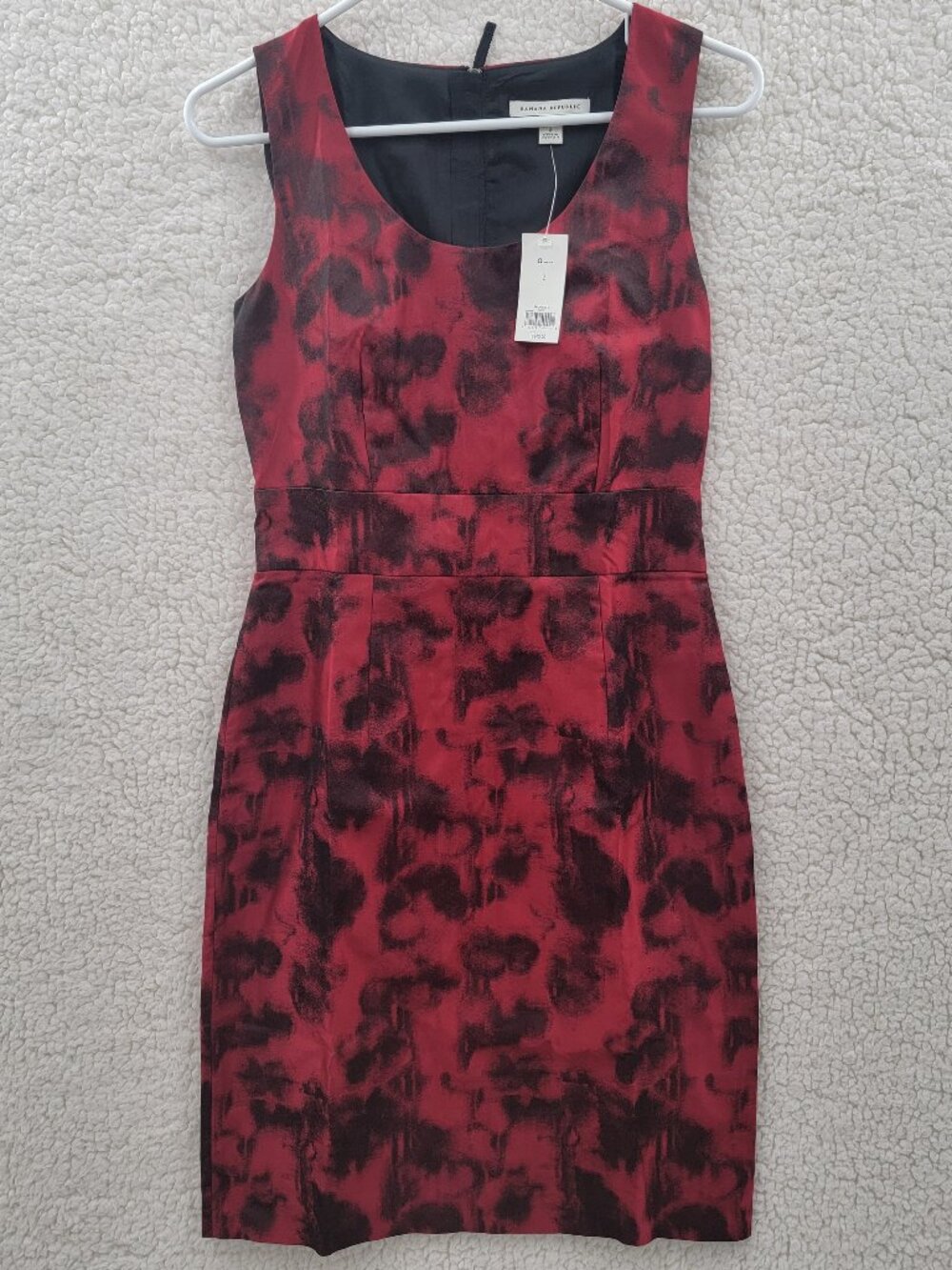 Banana Republic Womens Deep Maroon and Black Sleeveless Dress Size 2 Back Zip